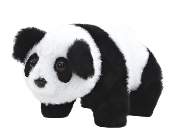 Lean Toys, panda, maskotka interaktywna w transporterze