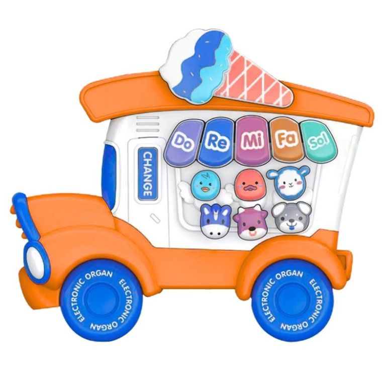 Lean Toys, pianinko edukacyjne, lodziarnia, pomarańczowe