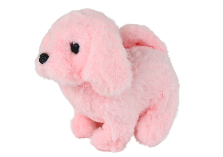 Lean Toys, piesek, maskotka interaktywna, różowa, 17 cm