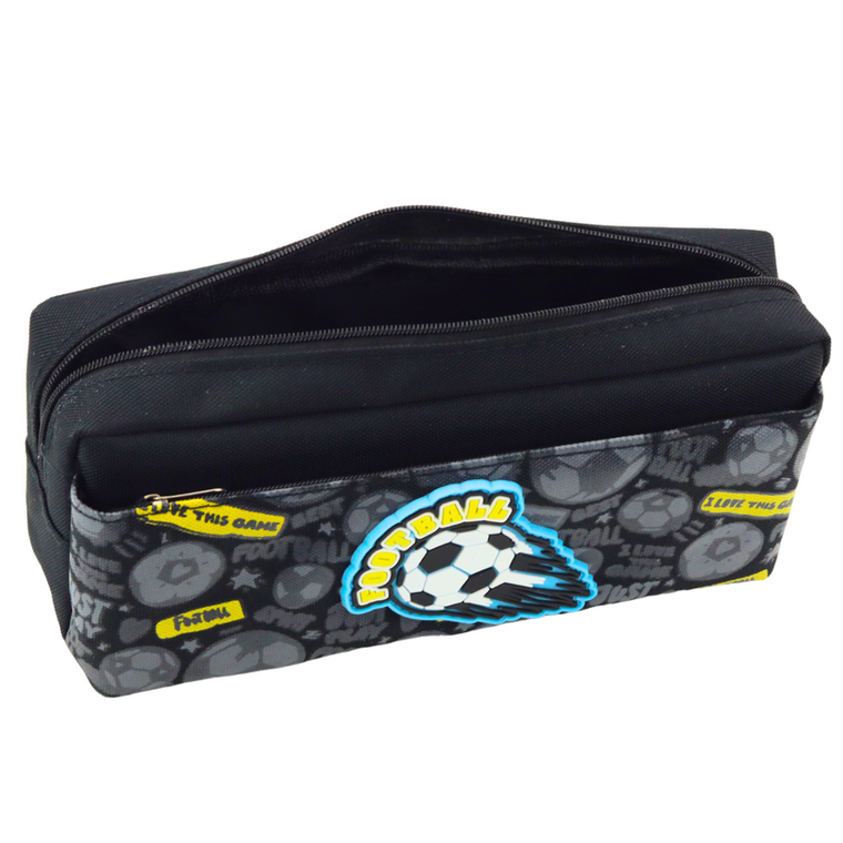 Lean Toys, piórnik saszetka, piłka nożna, czarny