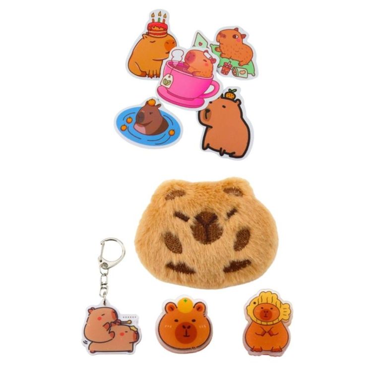 Lean Toys, piórnik saszetka z akcesoriami, kapibara, 21-12 cm