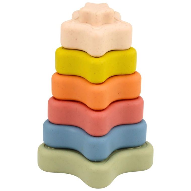 Lean Toys, piramida sensoryczna, miękkie klocki, gwiazdki, 6 elementów