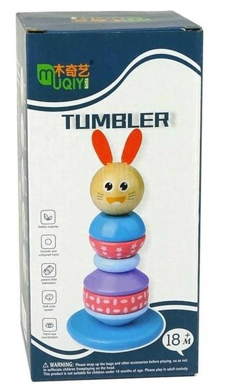 Lean Toys, piramidka balansująca, zabawka drewniana