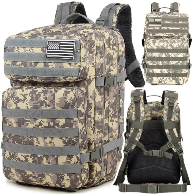 Lean Toys, plecak militarny, siwy, 40-60L