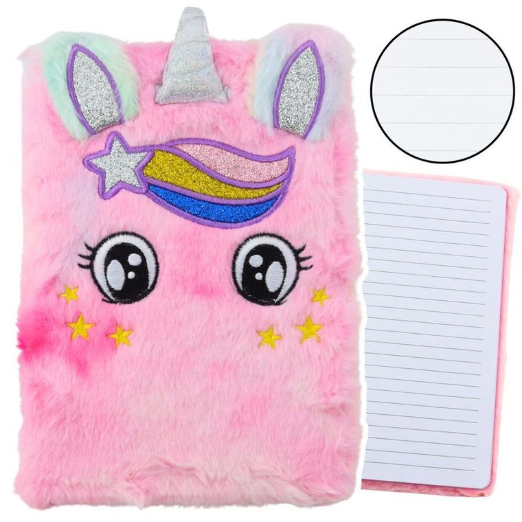 Lean Toys, pluszowy notatnik, linie, jednorożec tęczowy, 1 szt.