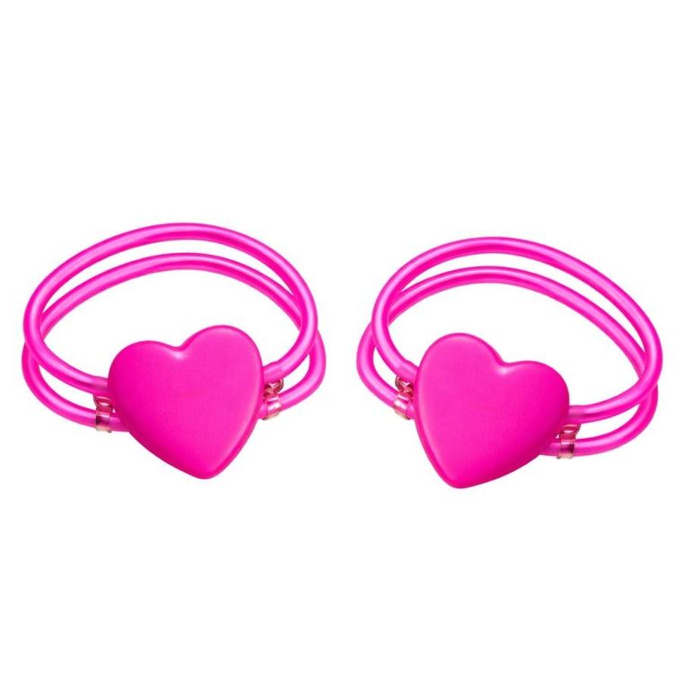 Lean Toys, podwójna bransoletka fluorescencyjna z serduszkiem, świecąca w ciemności