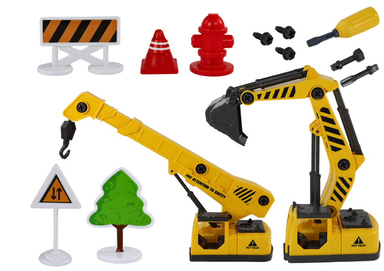 Lean Toys, pojazdy budowlane z dźwiękiem, 1:12, diy