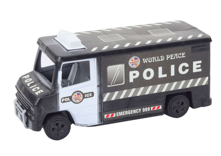 Lean Toys, pojazdy policyjne, transporter więźniów, quad helikopter, wieża kontroli