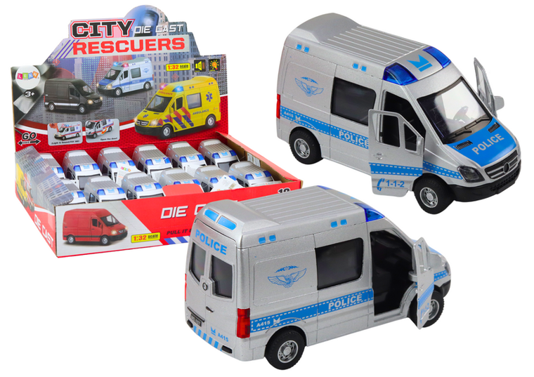 Lean Toys, Policja, pojazd interaktywny z napędem, 1:32, 1 szt.