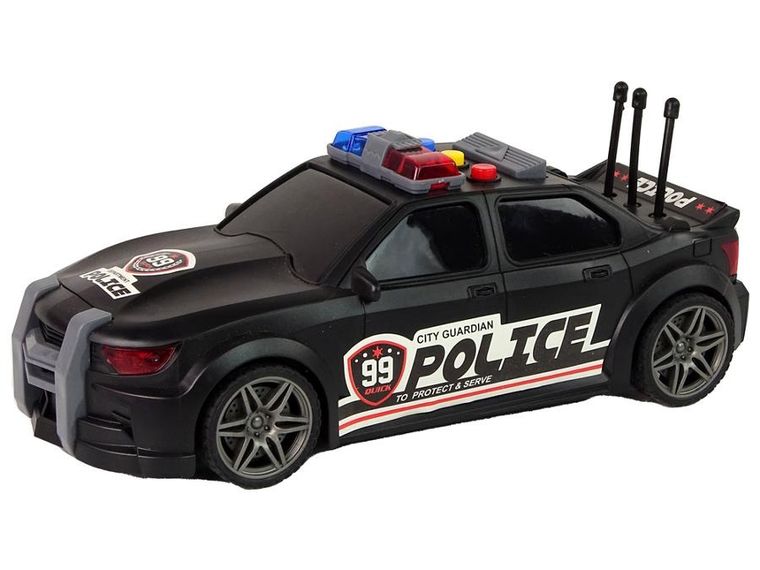 Lean Toys, policja, pojazd sportowy, 1:16, czarny