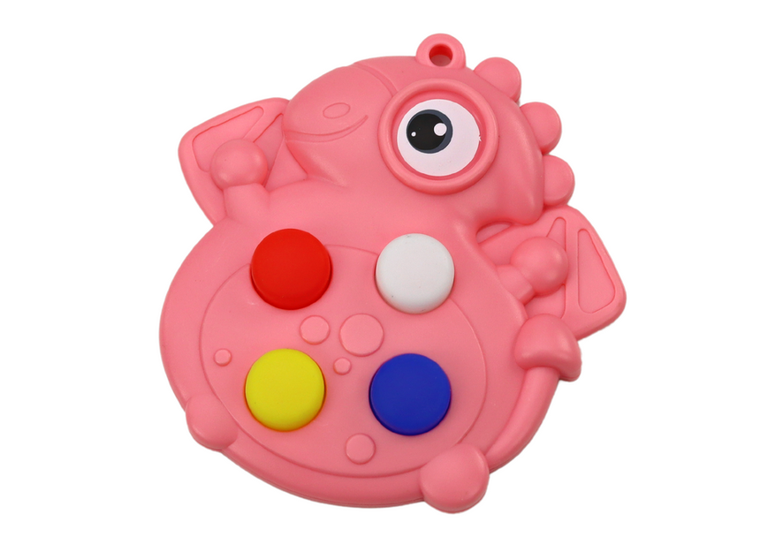 Lean Toys, Pop It, Dinozaur, gra zręcznościowa, różowa