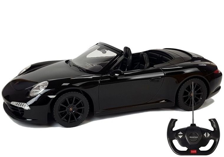 Lean Toys, Porsche 911 carrera s rastar, pojazd zdalnie sterowany, czarny, 1:12