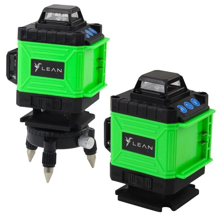 Lean Toys, poziomica laserowa, zielona, 4D