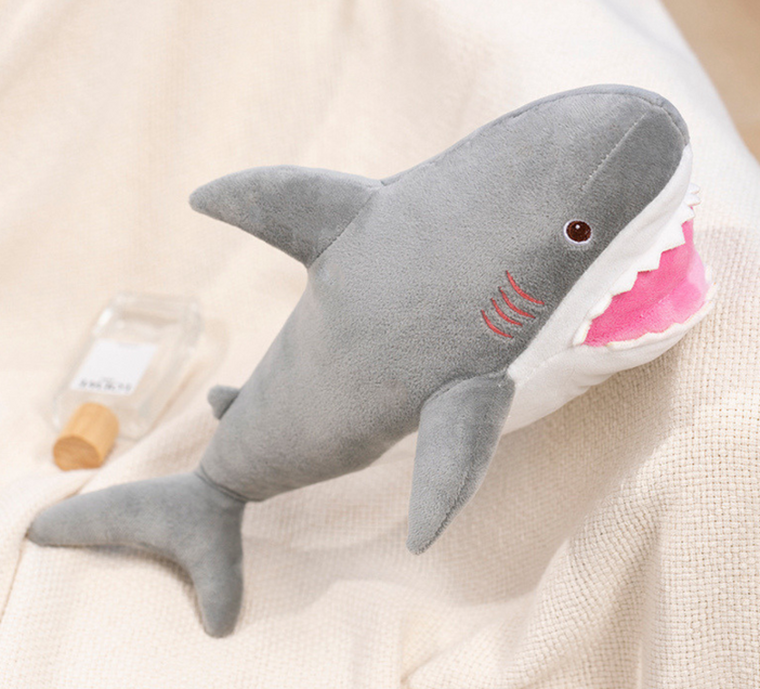 Lean Toys, rekin, maskotka, siwy, 50 cm
