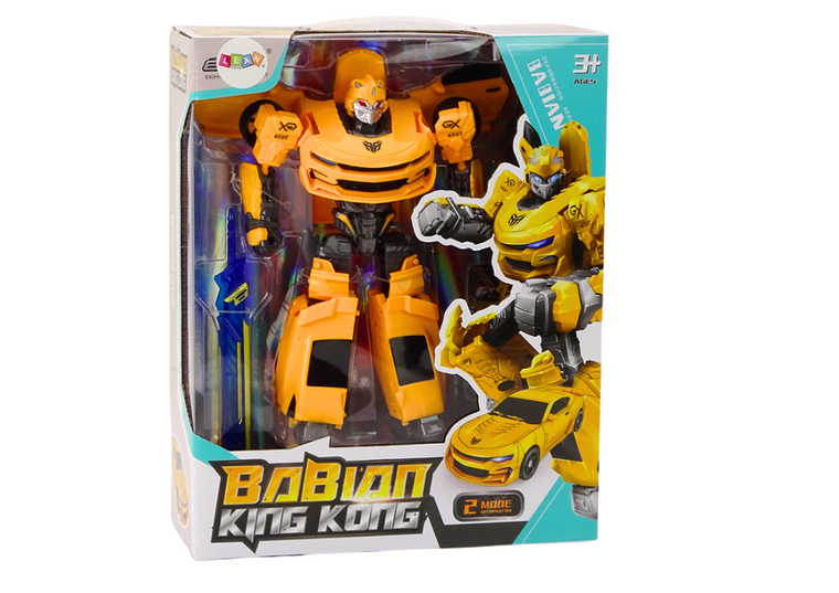 Lean Toys, robot transformujący, żółty