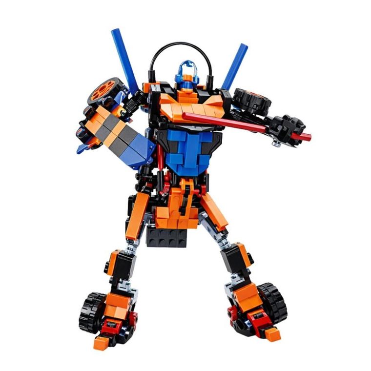 Lean Toys, Robot Wyścigówka, klocki konstrukcyjne 2w1, pomarańczowy, 322 elementy