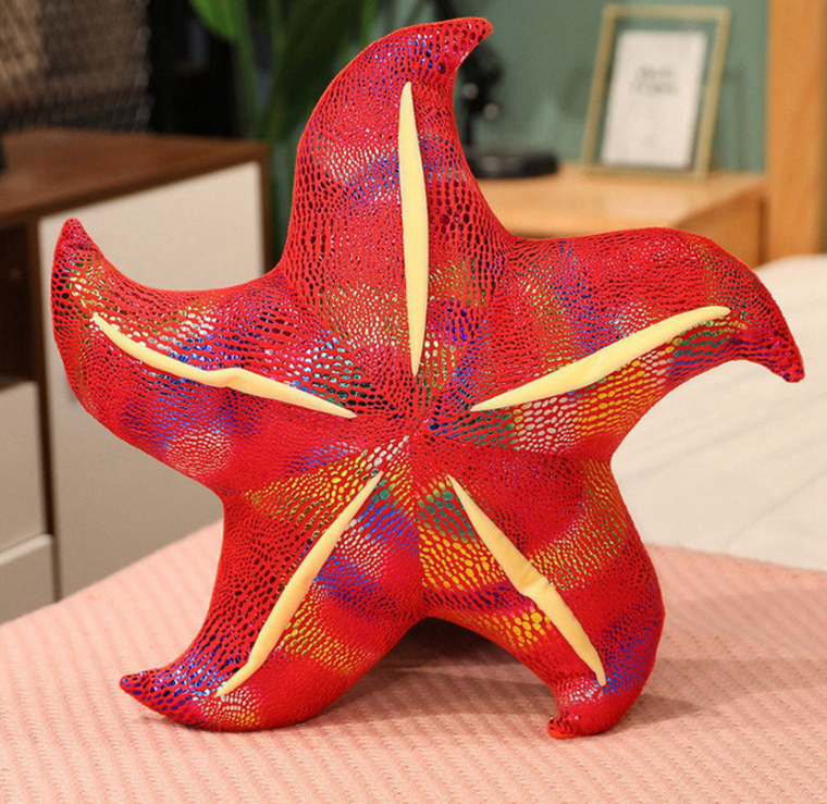 Lean Toys, rozgwiazda, poduszka maskotka, czerwona, 20 cm