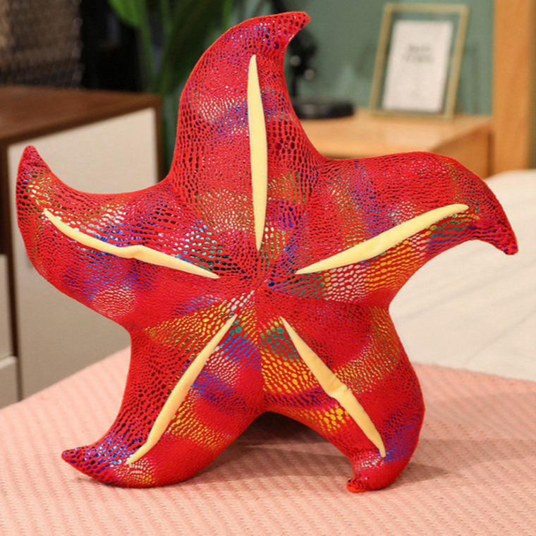 Lean Toys, rozgwiazda, poduszka maskotka, czerwona, 45 cm