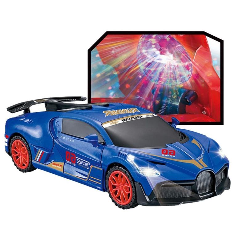 Lean Toys, samochód sportowy, pojazd z czujnikiem przeszkód, niebieskie