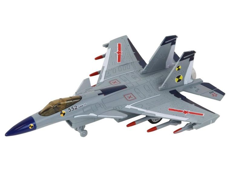 Lean Toys, samolot myśliwiec z napędem, 1 szt.