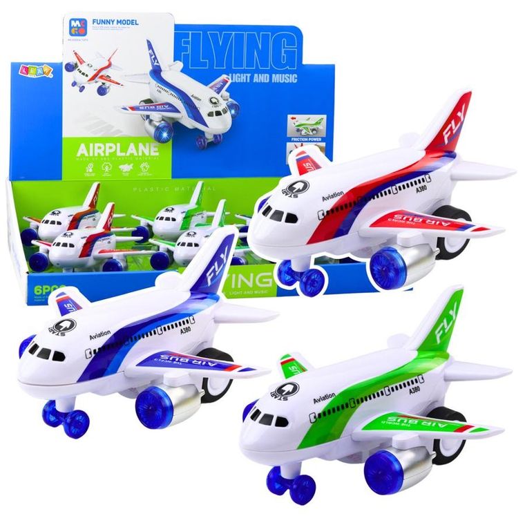 Lean Toys, samolot pasażerski, pojazd interaktywny, 1 szt.