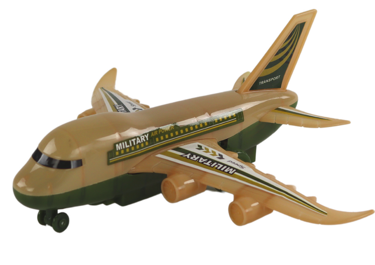 Lean Toys, samolot wojskowy, zdalnie sterowany ze światłem, moro