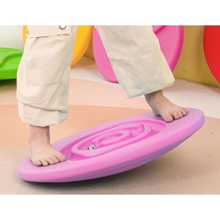 Lean Toys, sensoryczna deska równoważąca, piłeczki kauczukowe, różowa, 5 szt.