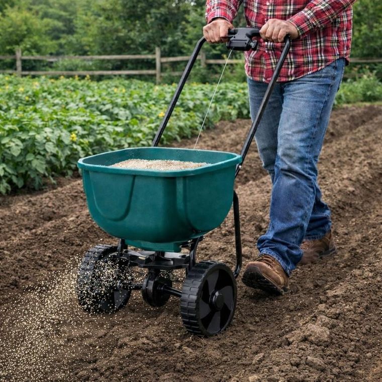 Lean Toys, siewnik rotacyjny na kołach do nawozów, 27l