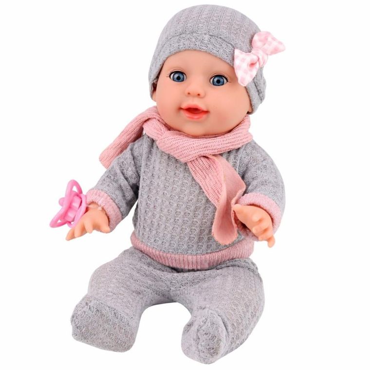 Lean Toys, siusiająca lalka bobas z akcesoriami, 35 cm