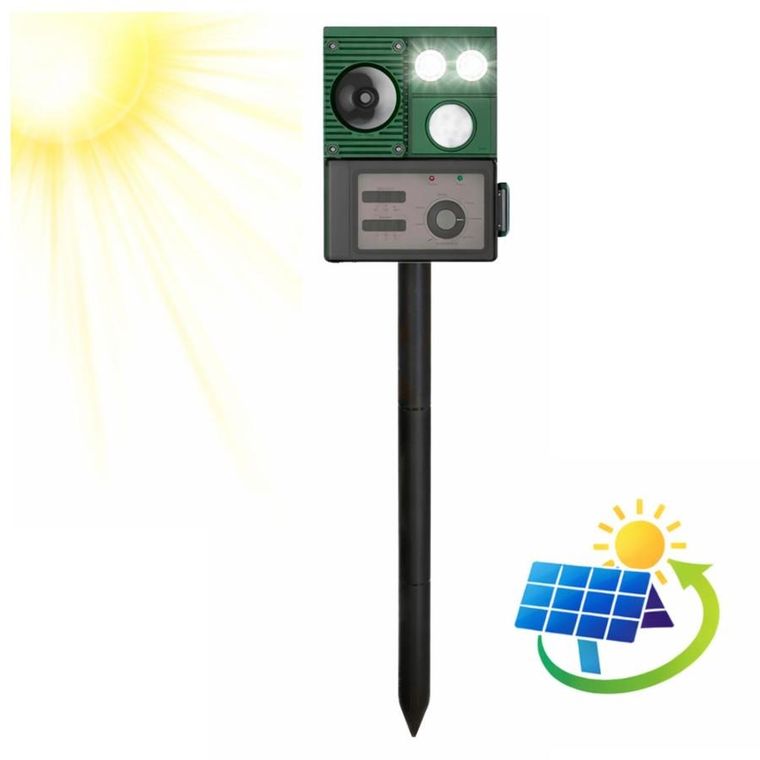 Lean Toys, solarny odstraszacz zwierząt z czujnikiem ruchu, ultradźwięki, LED