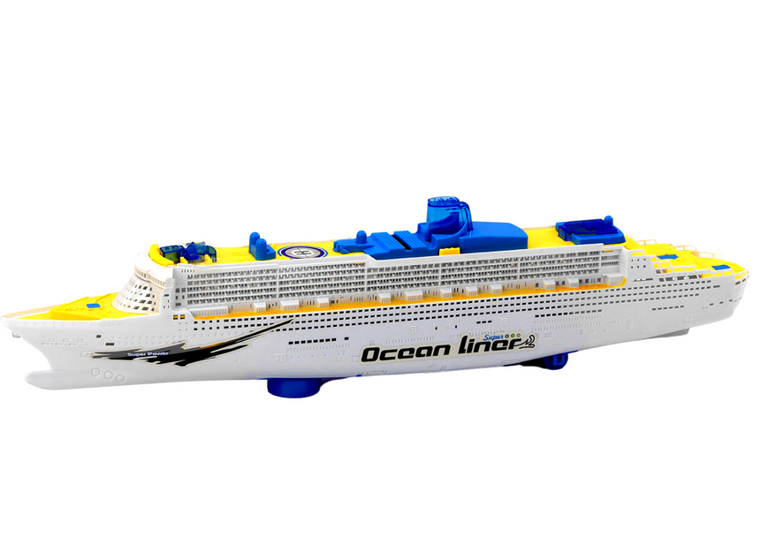 Lean Toys, statek pasażerski wycieczkowy, jeżdżący, światła dźwięki