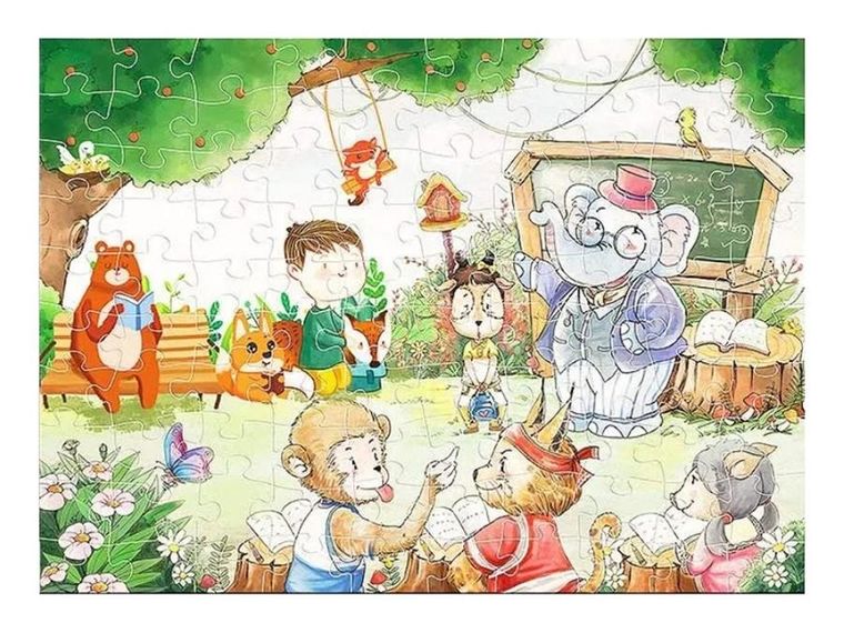 Lean Toys, Szkoła dla Zwierząt, puzzle, 100 elementów