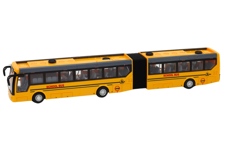 Lean Toys, szkolny bus przegubowy, zdalnie sterowany, żółty, 1:32