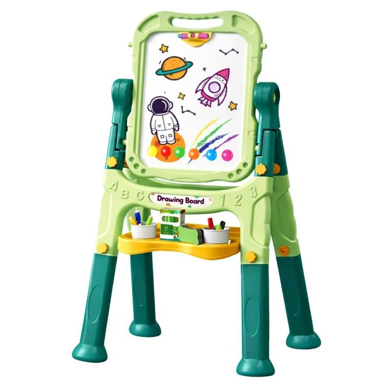 Lean Toys, tablica dwustronna, magnetyczna i kredowa, 48 elementów