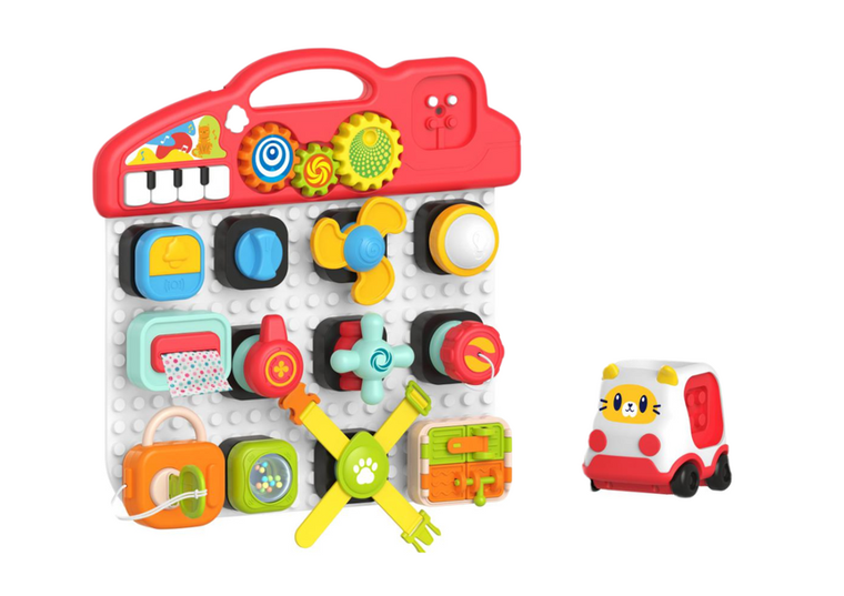 Lean Toys, tablica sensoryczna, 15 elementów