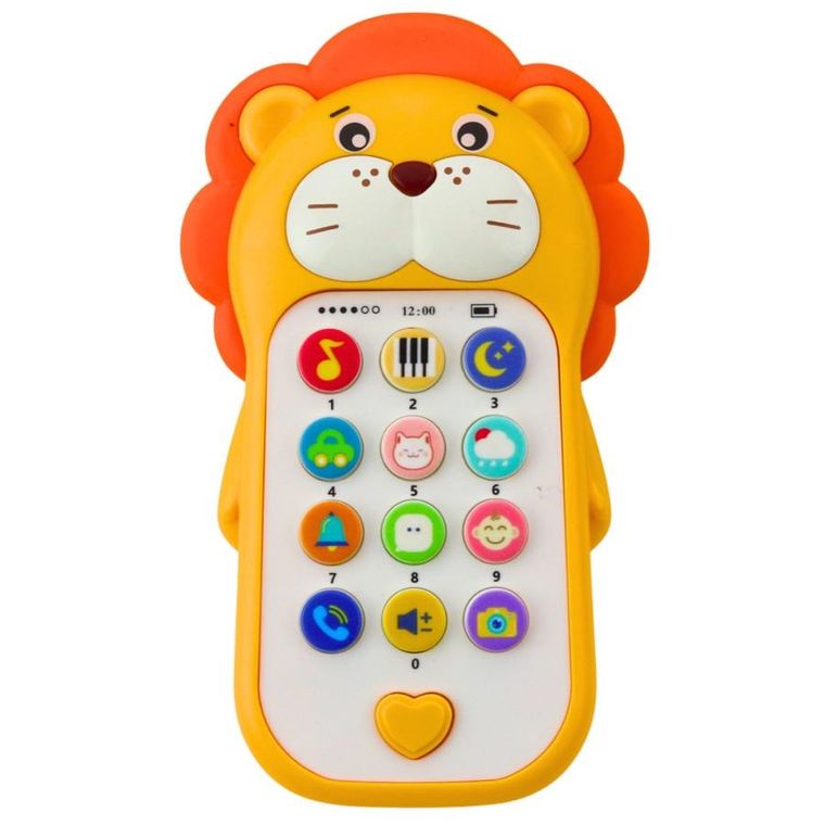 Lean Toys, telefon, zabawka interaktywna, lew