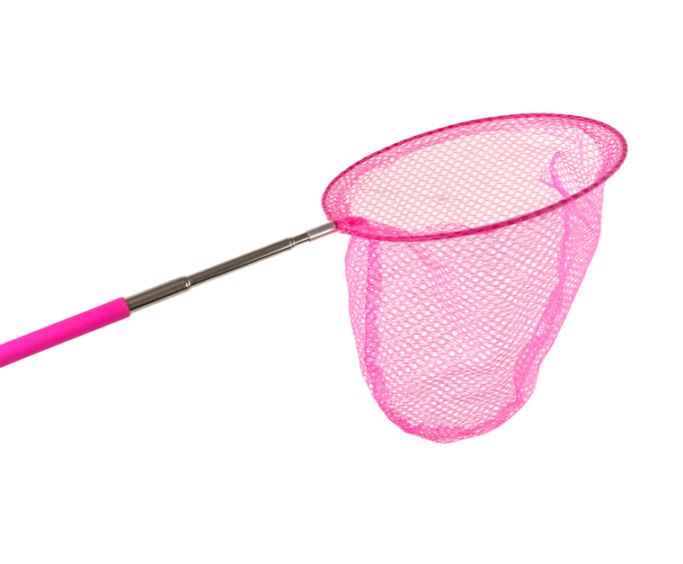 Lean Toys, teleskopowa siatka na motyle, różowa, 85 cm
