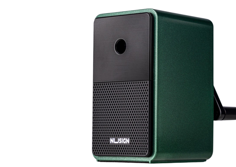 Lean Toys, temperówka na korbkę z pojemnikiem, zielona