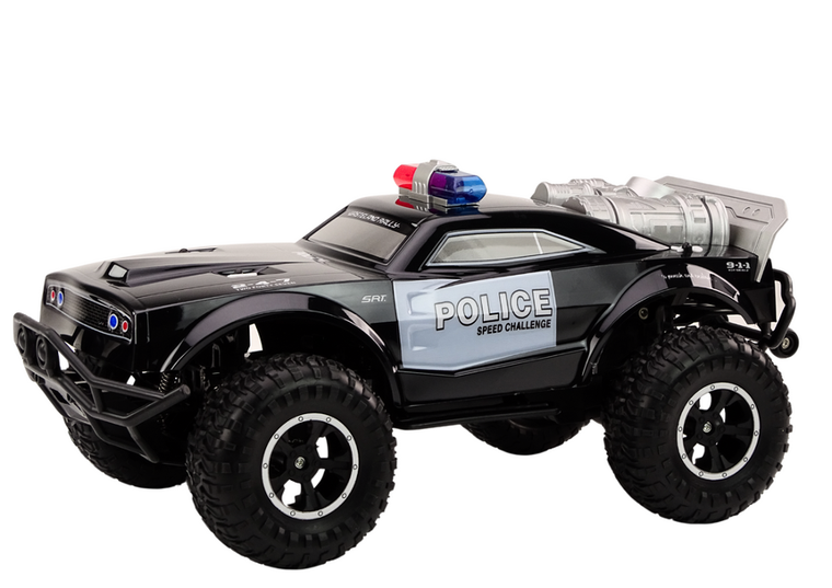 Lean Toys, Terenowy samochód policyjny, pojazd zdalnie sterowany, 1:8