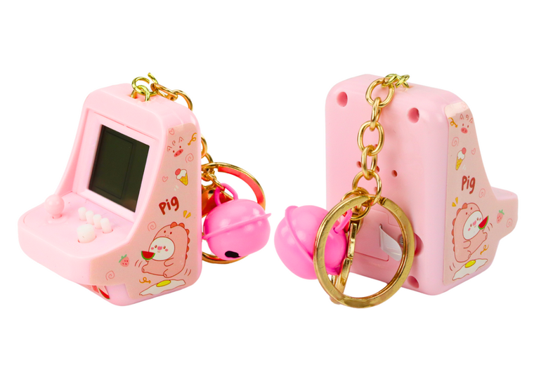 Lean Toys, tetris, kieszonkowa gra elektroniczna, różowa