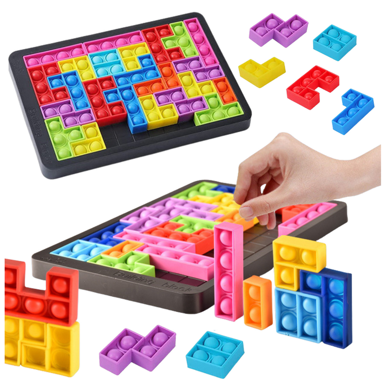 Lean Toys, Tetris Pop-It, układanka 3w1, 27 elementów
