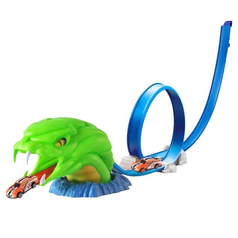 Lean Toys, tor samochodowy z wyrzutnią, wąż