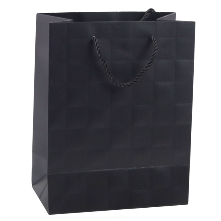 Lean Toys, torba prezentowa elegancka tłoczone kwadraty, 23-18-10,5 cm, 1 szt.