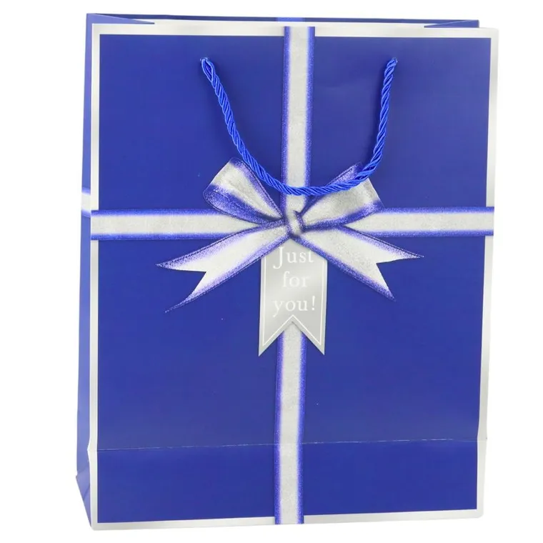 Lean Toys, torba prezentowa kokarda just for you, 32-26-12 cm, 1 szt.