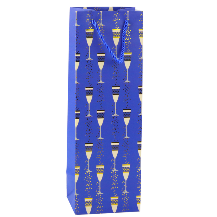 Lean Toys, torba prezentowa na butelkę motyw kieliszków, 36-12-10 cm, 1 szt.