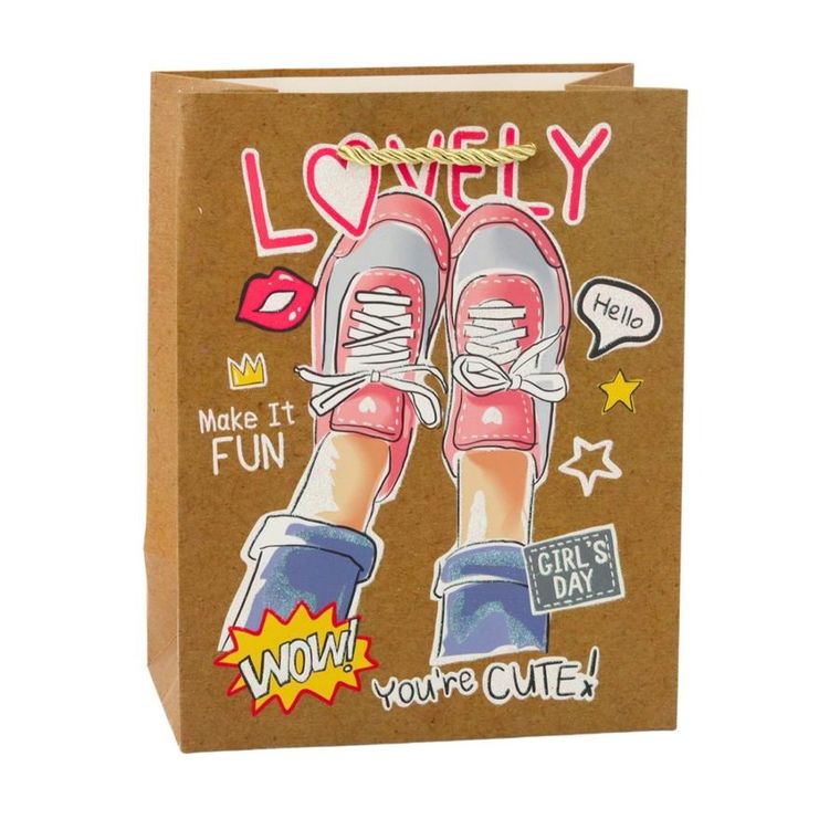 Lean Toys, torba prezentowa papierowa kolorowe motywy, 23-18-10,5 cm, 1 szt.