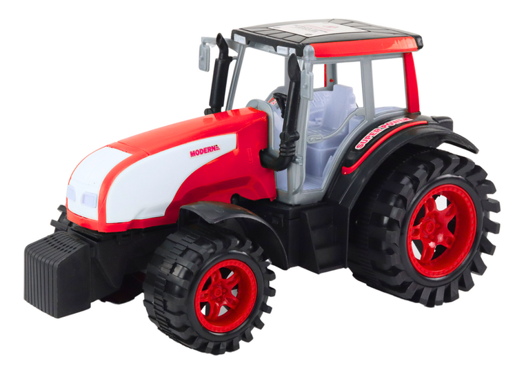 Lean Toys, traktor farmerski, pojazd rolniczy z napędem, czerwony