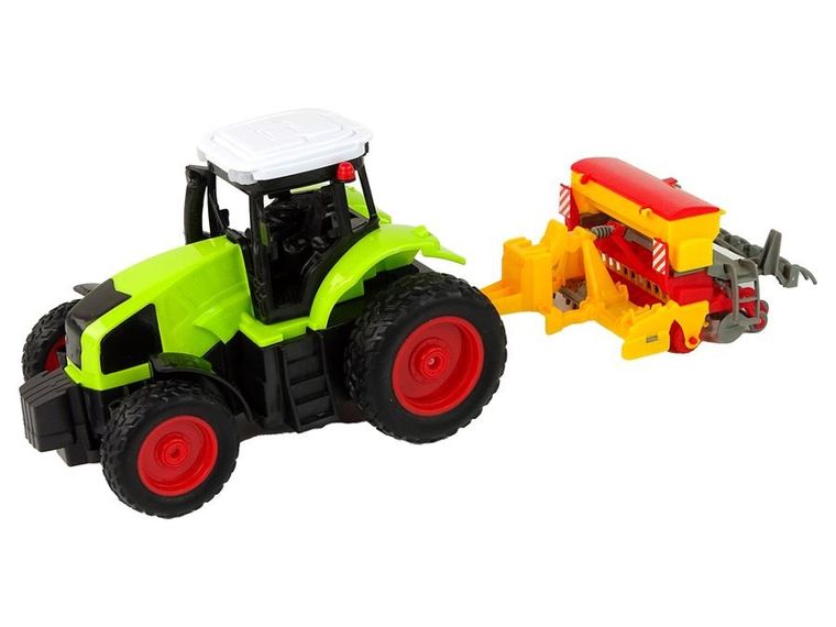 Lean Toys, traktor z prasą, zdalnie sterowany pojazd rolniczy, zielony, 1:16