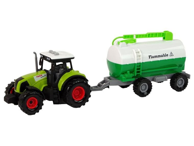Lean Toys, traktor z przyczepką, cysterna