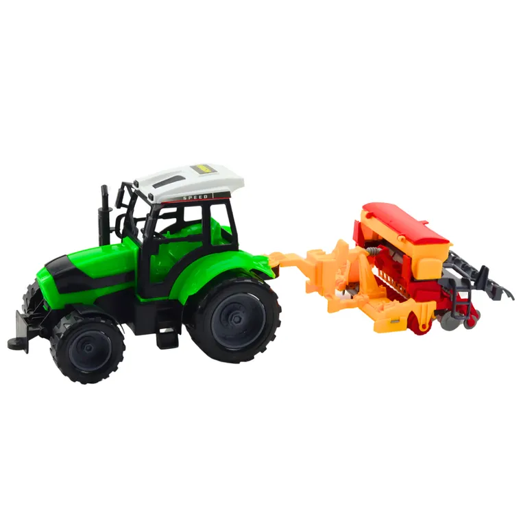 Lean Toys, traktor z siewnikiem, pojazd rolniczy